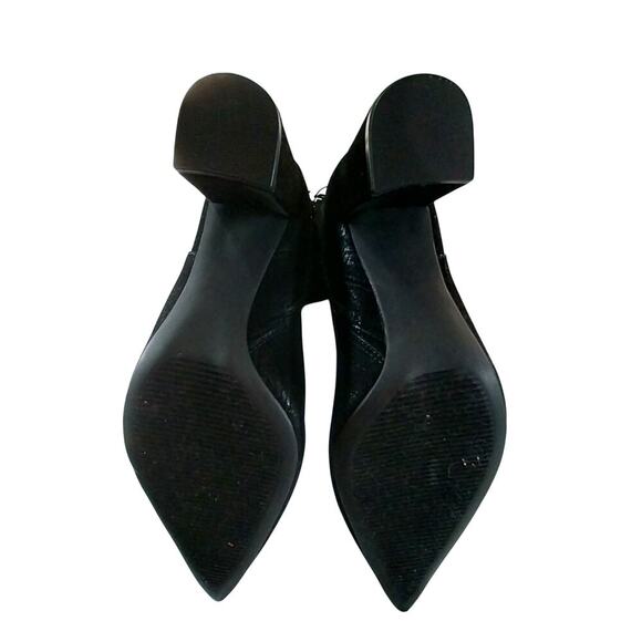 NWOT! SHOEDAZZLE! BLACK W/SUBTLE SNAKESKIN OVER KNEE VEGAN SUEDE BOOTS! SZ 9.5 - Picture 10 of 11